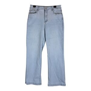 Ettelo Jeans‎ Womens 14 Light Wash Blue High Rise Relaxed Straight Denim
